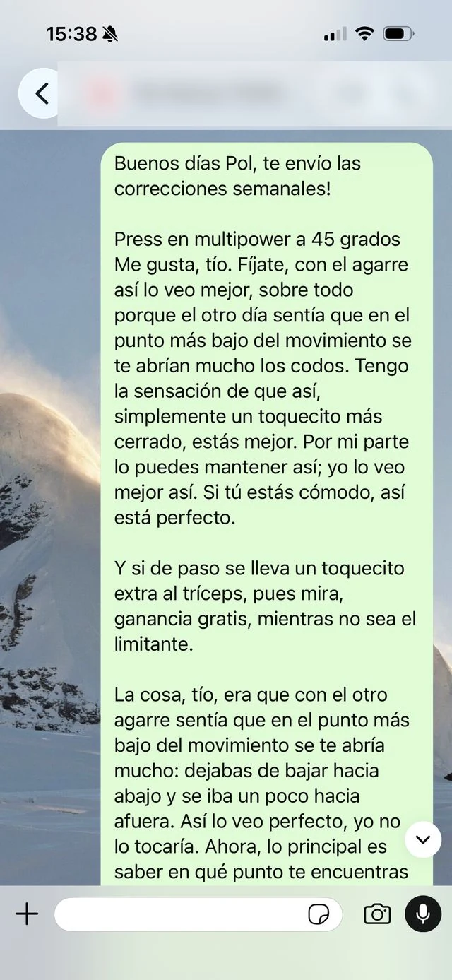 Corrección de la técnica de Pol sobre el vídeo
